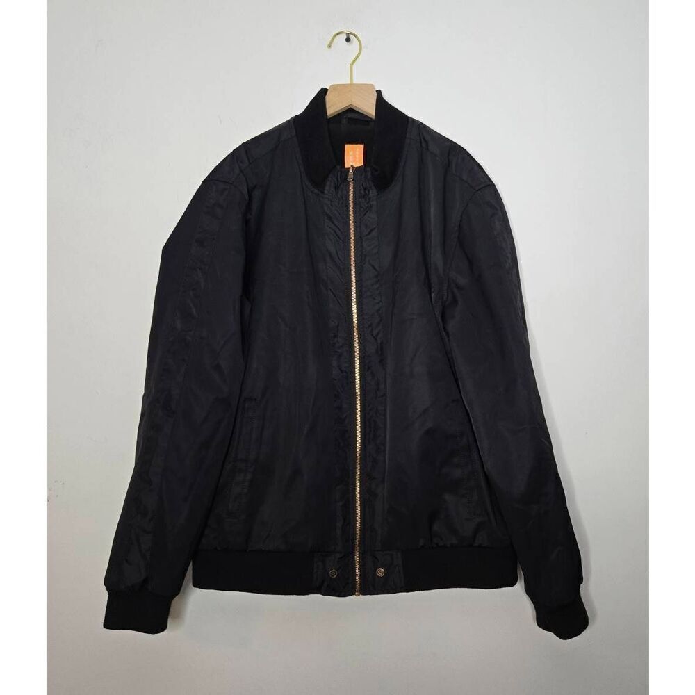 Robert Comstock Bomber Jacket Size Large Black